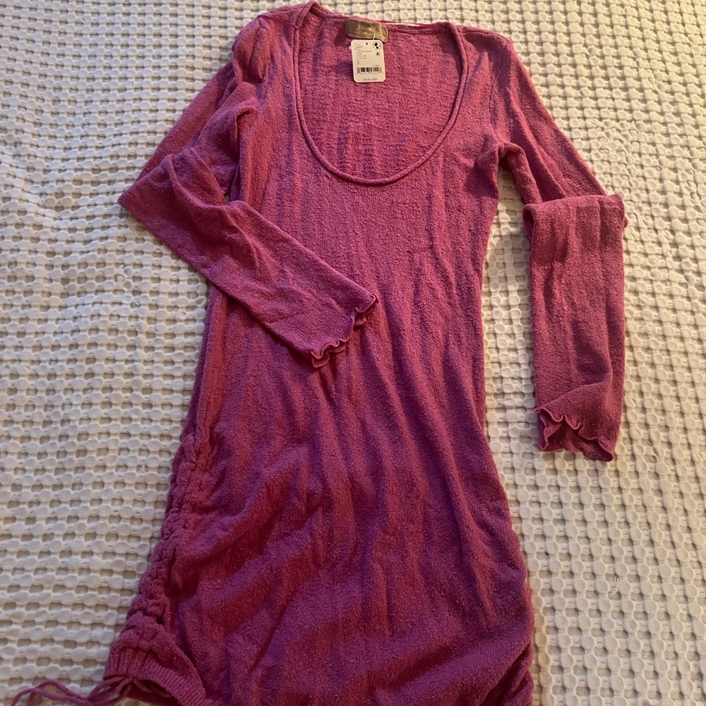 Free People Vibrant Pink Knit Dress